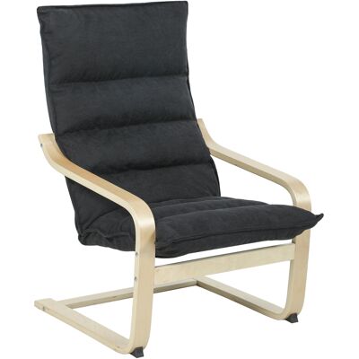 Homcom Poltrona salotto in velluto con schienale alto e gambe in legno, 67x83x105 cm, Nero Aosom Italy Homcom Poltrona salotto in velluto con schienale alto e gambe in legno, 67x83x105 cm, Nero Aosom Italy