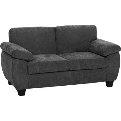 Homcom Divano 2 posti con imbottitura spessa e braccioli, portata 300 kg, 156x77x81 cm, Grigio scuro Aosom Italy Homcom Divano 2 posti con imbottitura spessa e braccioli, portata 300 kg, 156x77x81 cm, Grigio scuro Aosom Italy