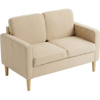 Homcom Divano Moderno 2 posti con con 2 cuscini e vano piedi, 117x63x79 cm, Beige Aosom Italy Homcom Divano Moderno 2 posti con con 2 cuscini e vano piedi, 117x63x79 cm, Beige Aosom Italy