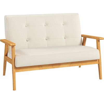 Homcom Divano 3 posti Scandinavo con Schienale, Seduta Imbottita e Braccioli, 115×66,5×73 cm, Beige Aosom Italy Homcom Divano 3 posti Scandinavo con Schienale, Seduta Imbottita e Braccioli, 115×66,5×73 cm, Beige Aosom Italy