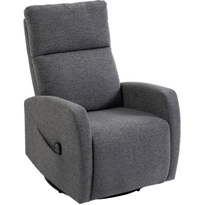 Homcom Poltrona Relax Massaggiante in Chenille con Funzione Riscaldante, Rotazione 360°, Meccanismo Oscillante, Regolazione Manuale, Grigio Scuro Aosom Italy Homcom Poltrona Relax Massaggiante in Chenille con Funzione Riscaldante, Rotazione 360°, Meccanismo Oscillante, Regolazione Manuale, Grigio Scuro Aosom Italy