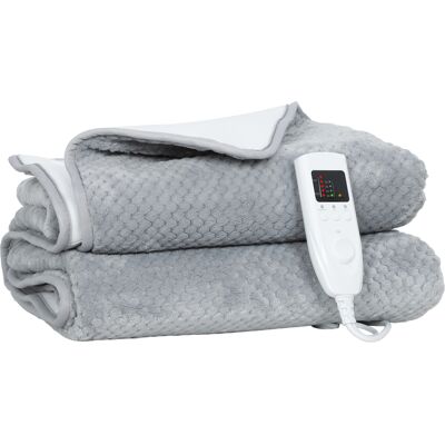 Homcom Coperta Elettrica 160x140 cm con 5 Livelli di Calore e 2 Telecomandi, in Pile e Poliestere Grigio Aosom Italy Homcom Coperta Elettrica 160x140 cm con 5 Livelli di Calore e 2 Telecomandi, in Pile e Poliestere Grigio Aosom Italy