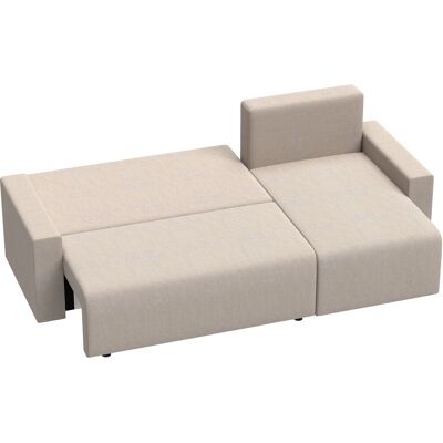 Homcom Divano Angolare con Funzione Letto e Chaise Longue Reversibile, Divano 3 Posti a Forma di L in Effetto Pelle Scamosciata Sintetica, Beige Aosom Italy Homcom Divano Angolare con Funzione Letto e Chaise Longue Reversibile, Divano 3 Posti a Forma di L in Effetto Pelle Scamosciata Sintetica, Beige Aosom Italy