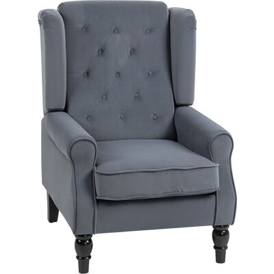 Homcom Poltrona a Orecchie con Spessa Imbottitura e Rivestimento Removibile, 74x86x102 cm, Grigio Aosom Italy Homcom Poltrona a Orecchie con Spessa Imbottitura e Rivestimento Removibile, 74x86x102 cm, Grigio Aosom Italy