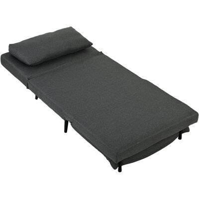 Homcom Poltrona Letto 3-in-1 Pieghevole Effetto Lino con Schienale Regolabile, Molle a S e Gambe in Metallo, Grigio Scuro Aosom Italy Homcom Poltrona Letto 3-in-1 Pieghevole Effetto Lino con Schienale Regolabile, Molle a S e Gambe in Metallo, Grigio Scuro Aosom Italy