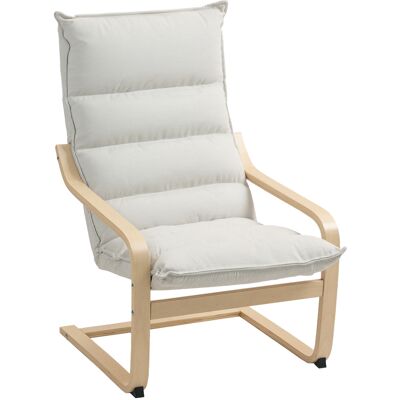 Homcom Poltrona a Dondolo Moderna con Braccioli in Legno e Cuscini Spessi in Velluto, 67x83x105 cm, Crema Aosom Italy Homcom Poltrona a Dondolo Moderna con Braccioli in Legno e Cuscini Spessi in Velluto, 67x83x105 cm, Crema Aosom Italy