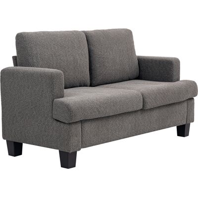 Homcom Divano 2 posti in ciniglia con cuscini sfoderabili, 133x70x80 cm, Grigio scuro Aosom Italy Homcom Divano 2 posti in ciniglia con cuscini sfoderabili, 133x70x80 cm, Grigio scuro Aosom Italy