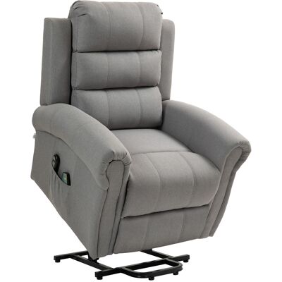 Homcom Poltrona Relax con 8 Punti Massaggio e Schienale Riscaldabile, 87,5x87x108 cm, Effetto lino, Grigio Chiaro Aosom Italy Homcom Poltrona Relax con 8 Punti Massaggio e Schienale Riscaldabile, 87,5x87x108 cm, Effetto lino, Grigio Chiaro Aosom Italy