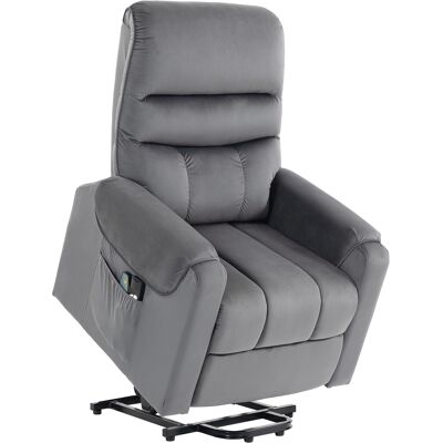 Homcom Poltrona Alzapersone Elettrica Massaggio a Vibrazione e Riscaldamento, Poltrona Relax Elettrica in Velluto, Grigio Scuro Aosom Italy Homcom Poltrona Alzapersone Elettrica Massaggio a Vibrazione e Riscaldamento, Poltrona Relax Elettrica in Velluto, Grigio Scuro Aosom Italy