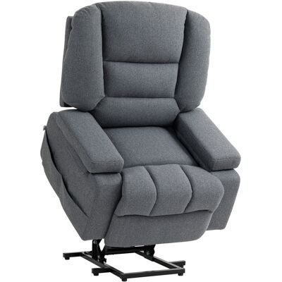 Homcom Poltrona Alzapersona Reclinabile con 8 Punti Massaggianti, in Tessuto Effetto Lino, 97x90x102 cm, Grigio Homcom Poltrona Alzapersona Reclinabile con 8 Punti Massaggianti, in Tessuto Effetto Lino, 97x90x102 cm, Grigio