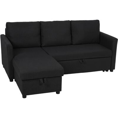 Homcom Divano Letto Angolare Effetto Lino con Vano Portaoggetti a Scomparsa, 192x148x86 cm, Grigio Antracite Aosom Italy Homcom Divano Letto Angolare Effetto Lino con Vano Portaoggetti a Scomparsa, 192x148x86 cm, Grigio Antracite Aosom Italy