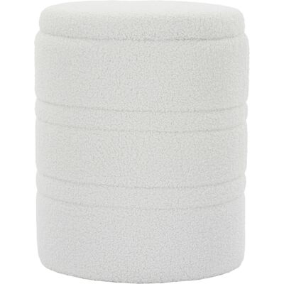 Homcom Pouf Contenitore Rotondo 33L in Tessuto Sherpa con Coperchio, Capacità 120kg, per Soggiorno e Ingresso, Bianco Aosom Italy Homcom Pouf Contenitore Rotondo 33L in Tessuto Sherpa con Coperchio, Capacità 120kg, per Soggiorno e Ingresso, Bianco Aosom Italy