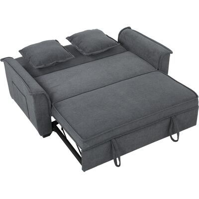 Homcom Divano Letto a 2 Posti con Schienale Regolabile e 2 Cuscini, 168x85x86 cm, Grigio Scuro Aosom Italy Homcom Divano Letto a 2 Posti con Schienale Regolabile e 2 Cuscini, 168x85x86 cm, Grigio Scuro Aosom Italy