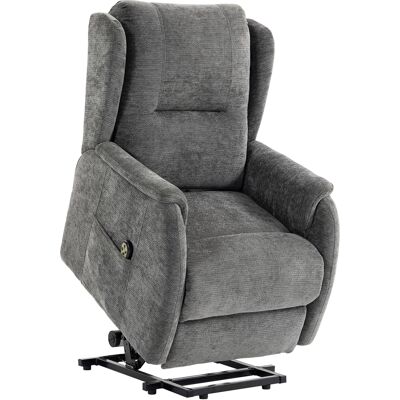 Homcom Poltrona relax alzapersona con telecomando e tasche laterali, Grigio scuro Aosom Italy Homcom Poltrona relax alzapersona con telecomando e tasche laterali, Grigio scuro Aosom Italy