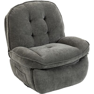 Homcom Poltrona relax in chenille girevole e dondolante, Grigio chiaro Aosom Italy Homcom Poltrona relax in chenille girevole e dondolante, Grigio chiaro Aosom Italy