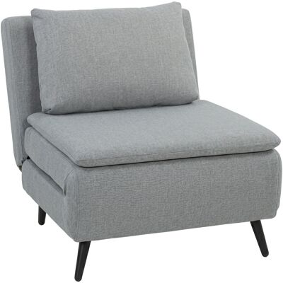 Homcom Poltrona Letto con Schienale Regolabile 3 Posizioni, Cuscino Sfoderabile in Tessuto Effetto Lino, Grigio Chiaro Aosom Italy Homcom Poltrona Letto con Schienale Regolabile 3 Posizioni, Cuscino Sfoderabile in Tessuto Effetto Lino, Grigio Chiaro Aosom Italy
