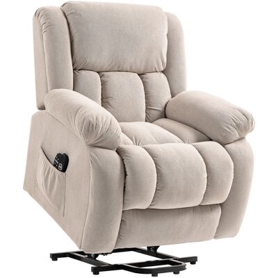 Homcom Poltrona Alzapersona Moderno con 2 Tasche e Telecomando, Sedia Massaggiante e Reclinabile, 93x104x105 cm, Beige Aosom Italy Homcom Poltrona Alzapersona Moderno con 2 Tasche e Telecomando, Sedia Massaggiante e Reclinabile, 93x104x105 cm, Beige Aosom Italy