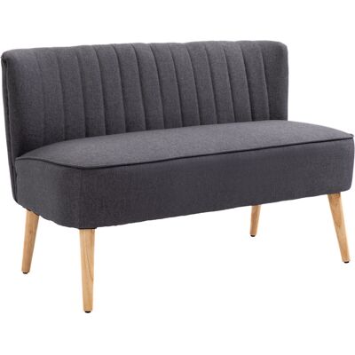 Homcom Divano 2 Posti in Tessuto Effetto Lino Senza Braccioli con Gambe in Legno, 117x56.5x77 cm, Grigio Scuro Aosom Italy Homcom Divano 2 Posti in Tessuto Effetto Lino Senza Braccioli con Gambe in Legno, 117x56.5x77 cm, Grigio Scuro Aosom Italy