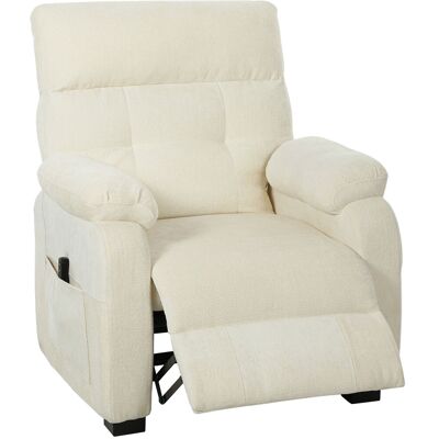 Homcom Poltrona Reclinabile 150° Effetto Velluto con Poggiapiedi, Telecomando e Tasca Laterale, 96x90x105 cm, Bianca Aosom Italy Homcom Poltrona Reclinabile 150° Effetto Velluto con Poggiapiedi, Telecomando e Tasca Laterale, 96x90x105 cm, Bianca Aosom Italy