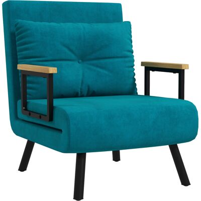 Homcom Poltrona Letto Singolo in Tessuto Effetto Velluto Reclinabile in 5 Posizioni con Cuscino Sfoderabile, 63x73x81cm, Blu Scuro Aosom Italy Homcom Poltrona Letto Singolo in Tessuto Effetto Velluto Reclinabile in 5 Posizioni con Cuscino Sfoderabile, 63x73x81cm, Blu Scuro Aosom Italy