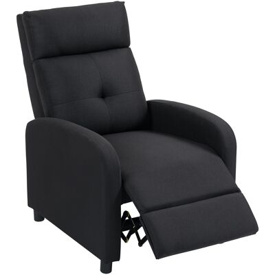 Homcom Poltrona Reclinabile 155° max in Tessuto Effetto Lino Grigio con Poggiapiedi, 67x87x98 cm, Nero Aosom Italy Homcom Poltrona Reclinabile 155° max in Tessuto Effetto Lino Grigio con Poggiapiedi, 67x87x98 cm, Nero Aosom Italy
