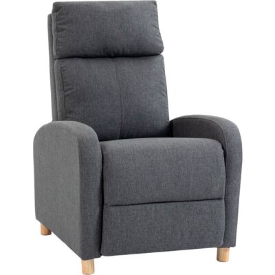 Homcom Poltrona Relax Reclinabile Manuale 135° con Poggiapiedi, in Tessuto Effetto Lino, Gambe in Legno, Grigio Scuro Aosom Italy Homcom Poltrona Relax Reclinabile Manuale 135° con Poggiapiedi, in Tessuto Effetto Lino, Gambe in Legno, Grigio Scuro Aosom Italy