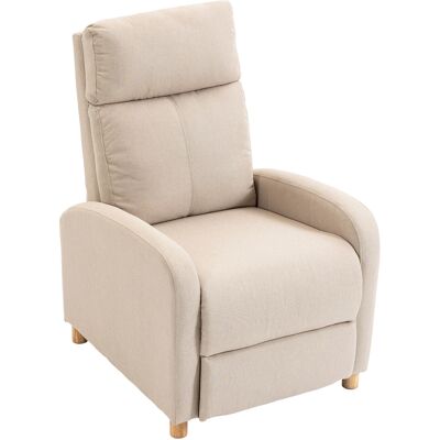 Homcom Poltrona Relax Reclinabile Manuale 135° con Poggiapiedi in Tessuto, Beige Aosom Italy Homcom Poltrona Relax Reclinabile Manuale 135° con Poggiapiedi in Tessuto, Beige Aosom Italy