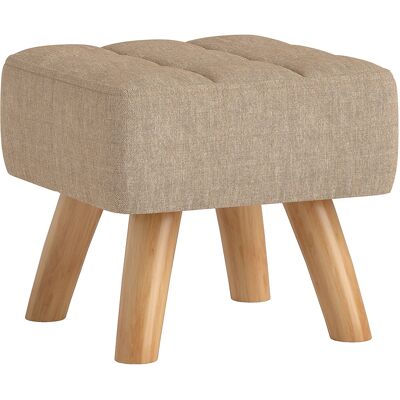 Homcom Pouf poggiapiedi in tessuto effetto lino, 27x27x26 cm, marrone Aosom Italy Homcom Pouf poggiapiedi in tessuto effetto lino, 27x27x26 cm, marrone Aosom Italy