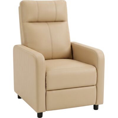 Homcom Poltrona Relax Reclinabile con Poggiapiedi e Schienale Regolabile a Spinta, Beige Aosom Italy Homcom Poltrona Relax Reclinabile con Poggiapiedi e Schienale Regolabile a Spinta, Beige Aosom Italy
