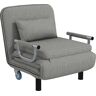 Homcom Poltrona Letto Singolo e Chaise Longue in Tessuto con Schienale Regolabile a 3 Livelli, Grigio