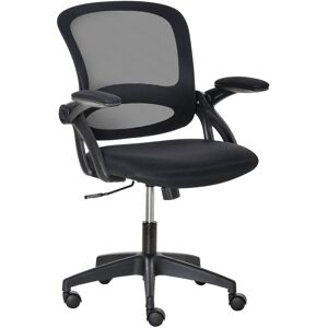 Vinsetto Sedia da Ufficio Ergonomica con Schienale a Rete e Seduta Imbottita, Altezza Regolabile, 65.5x61.5x88-97.5cm, Nero Aosom Sedie Ufficio