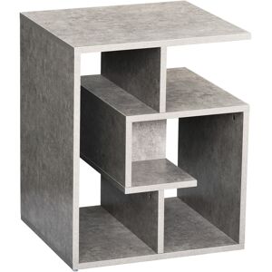 Homcom Mobiletto Libreria a 3 livelli con Effetto Cemento per Salotto Soggiorno Tavolino in Legno Grigio 45x 40x 55 cm