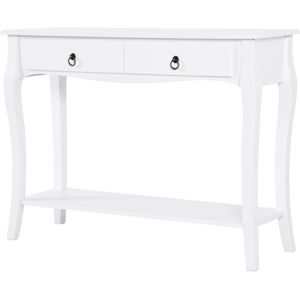 Homcom Tavolo Consolle per Ingresso con 2 Cassetti, Mobile Ingresso tavolo da ingresso, Bianco, 100x33x76cm