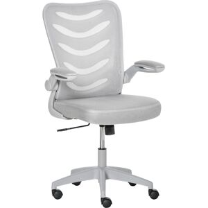 Vinsetto Sedia da Ufficio Ergonomica, Poltrona Girevole, Altezza Regolabile e Braccioli Sollevabili, 58.5x58x94.5-103.5cm, Grigio Aosom Sedie Ufficio