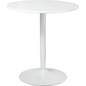 Homcom Tavolo Rotondo Moderno per 2 Persone in MDF e Acciaio , Ø70x75cm, Bianco