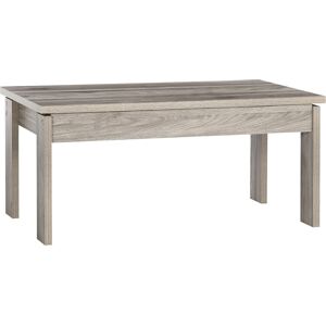 Homcom Tavolino Basso da Caffè in Truciolato Grigio per Soggiorno e Studio con Piano Rettangolare e 4 Gambe, 100x55x45 cm