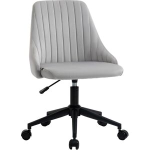 Vinsetto Sedia da Ufficio in Velluto Grigio con Altezza Regolabile, Sedia Ergonomica Girevole a 360° e Ruote, 50x58x77-85cm Aosom Sedie Ufficio