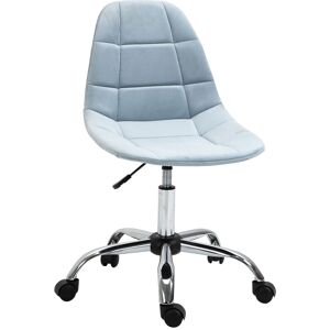 Vinsetto Sedia Girevole per Scrivania e Ufficio, Design Ergonomico e Regolabile Senza Braccioli, Azzurro, 59x59x81-91cm