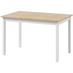 Homcom Tavolo da Pranzo 4 Posti con Piedini Antiscivolo, in Legno di Pino, 120x75x75 cm