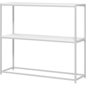 Homcom Tavolo Consolle da Ingresso con Ripiano Aperto, in Acciaio e Truciolato, 100x30x87 cm, Bianco