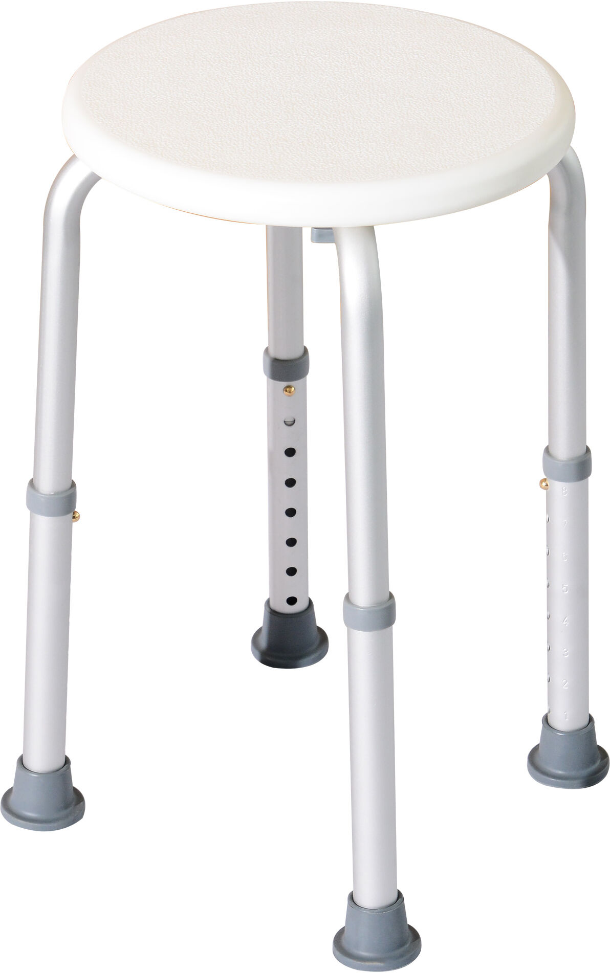 Homcom Sgabello bagno, Sgabello doccia regolabile in altezza Sgabello antiscivolo, bianco