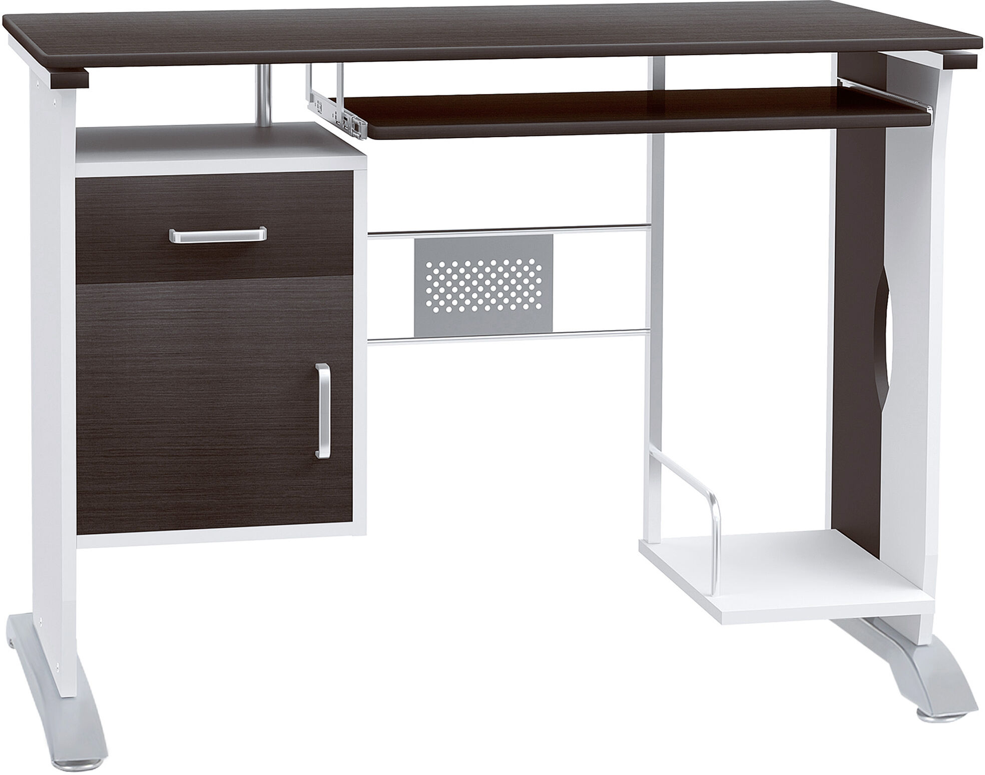 Homcom Scrivania Porta PC Design Ufficio con Cassetti in Legno  Salvaspazio, Tavolo per Computer, Marrone