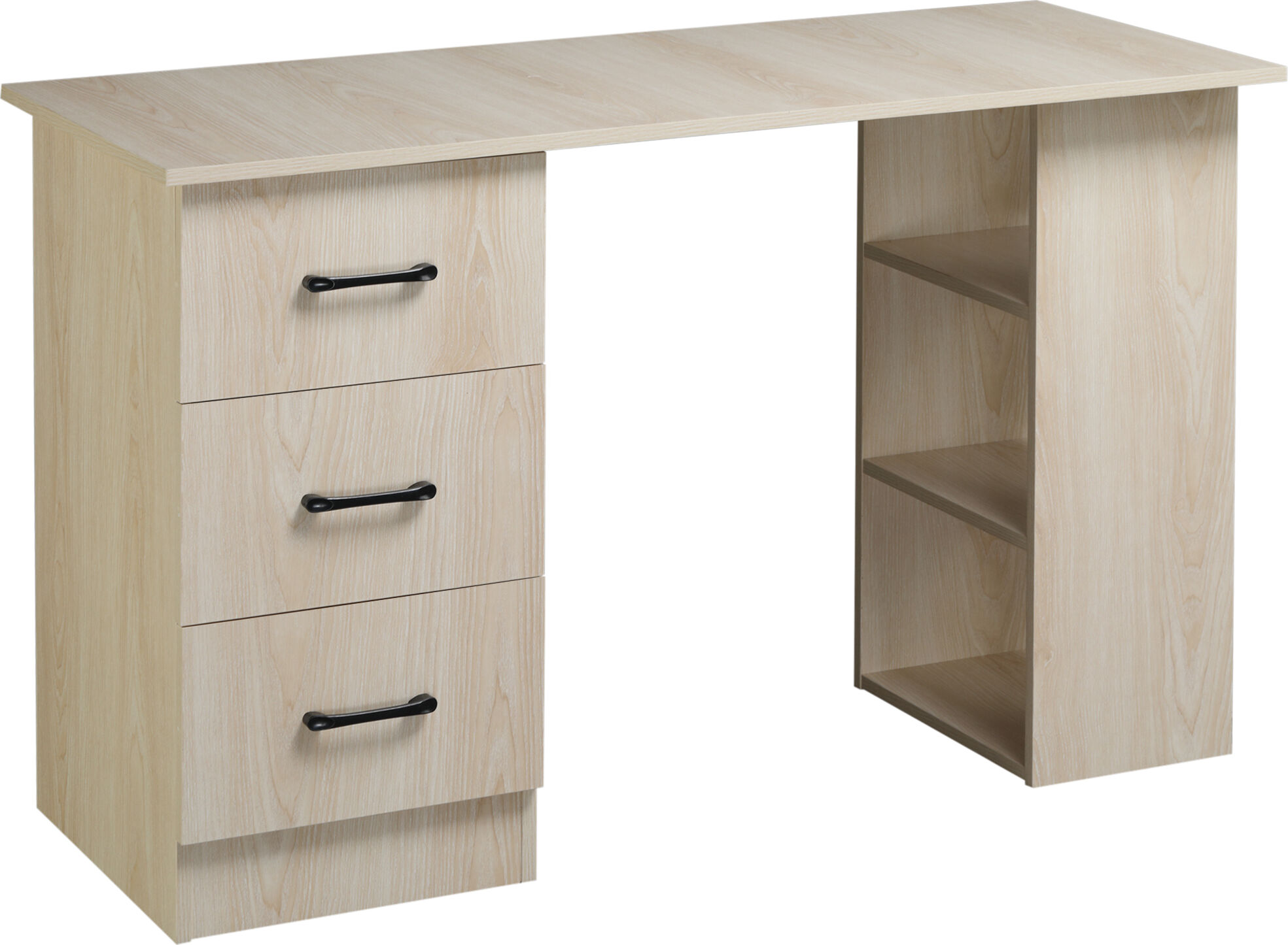 Homcom Scrivania Porta PC con 3 Cassetti e 3 Ripiani, Scrivania per Camera e Ufficio in Legno 120x49x72cm