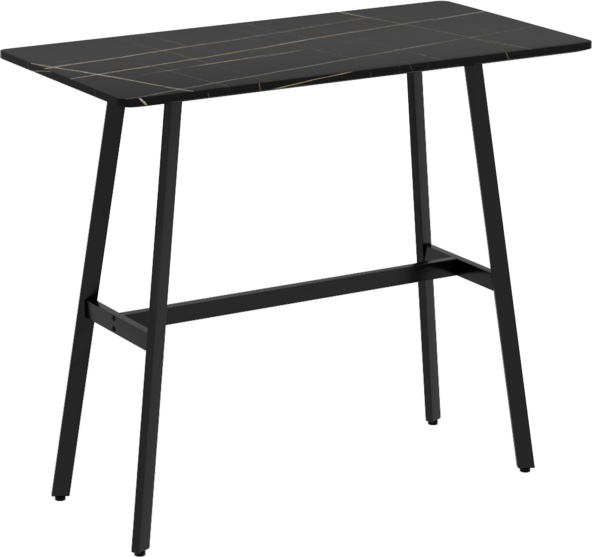 Homcom Tavolo da Bar Rettangolare per 4 Persone in MDF e Metallo, 118x58x98 cm, Nero