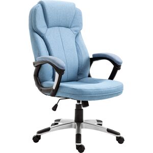 Vinsetto Sedia da Ufficio Girevole con Altezza Regolabile, effetto Lino, 66x75x110-120 cm, Azzurro Vinsetto Sedia da Ufficio Girevole con Altezza Regolabile, effetto Lino, 66x75x110-120 cm, Azzurro