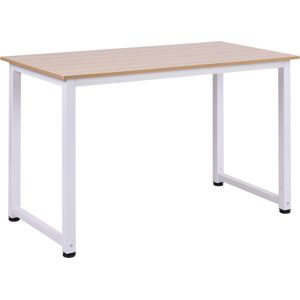 Homcom Scrivania per Computer Grande Superficie Gambe Regolabili, Tavolo da Pranzo 120x60x76cm finitura in Rovere Millennium, Telaio Bianco Aosom Homcom Scrivania per Computer Grande Superficie Gambe Regolabili, Tavolo da Pranzo 120x60x76cm finitura in Rovere Millennium, Telaio Bianco Aosom