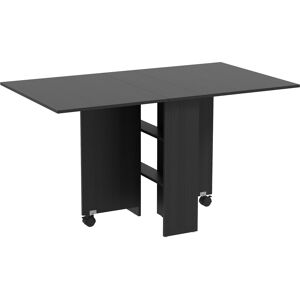 Homcom Tavolo Salvaspazio a 2 Ribalte da cucina Moderno pieghevole con Ripiani e Ruote, per soggiorno, sala da pranzo e studio, Nero Aosom Italy Homcom Tavolo Salvaspazio a 2 Ribalte da cucina Moderno pieghevole con Ripiani e Ruote, per soggiorno, sala da pranzo e studio, Nero Aosom Italy