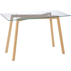 Tavolo da Pranzo Rettangolare in Acciaio e Vetro Temperato - 4 Posti Tavolo da Pranzo Rettangolare in Acciaio e Vetro Temperato - 4 Posti