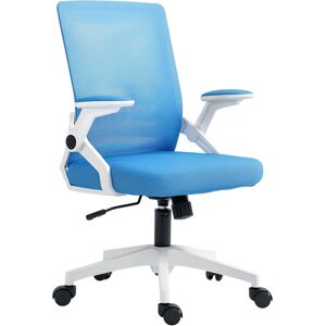 Vinsetto Sedia Ergonomica Girevole ad Altezza Regolabile con Braccioli, 54x54x89-99 cm, Bianca e Azzurra Aosom Vinsetto Sedia Ergonomica Girevole ad Altezza Regolabile con Braccioli, 54x54x89-99 cm, Bianca e Azzurra Aosom