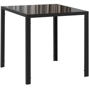 Homcom Tavolo da pranzo per 4 persone, con piano in vetro temperato e piedi in acciaio, 75x75x75 cm, nero Aosom Italy Homcom Tavolo da pranzo per 4 persone, con piano in vetro temperato e piedi in acciaio, 75x75x75 cm, nero Aosom Italy